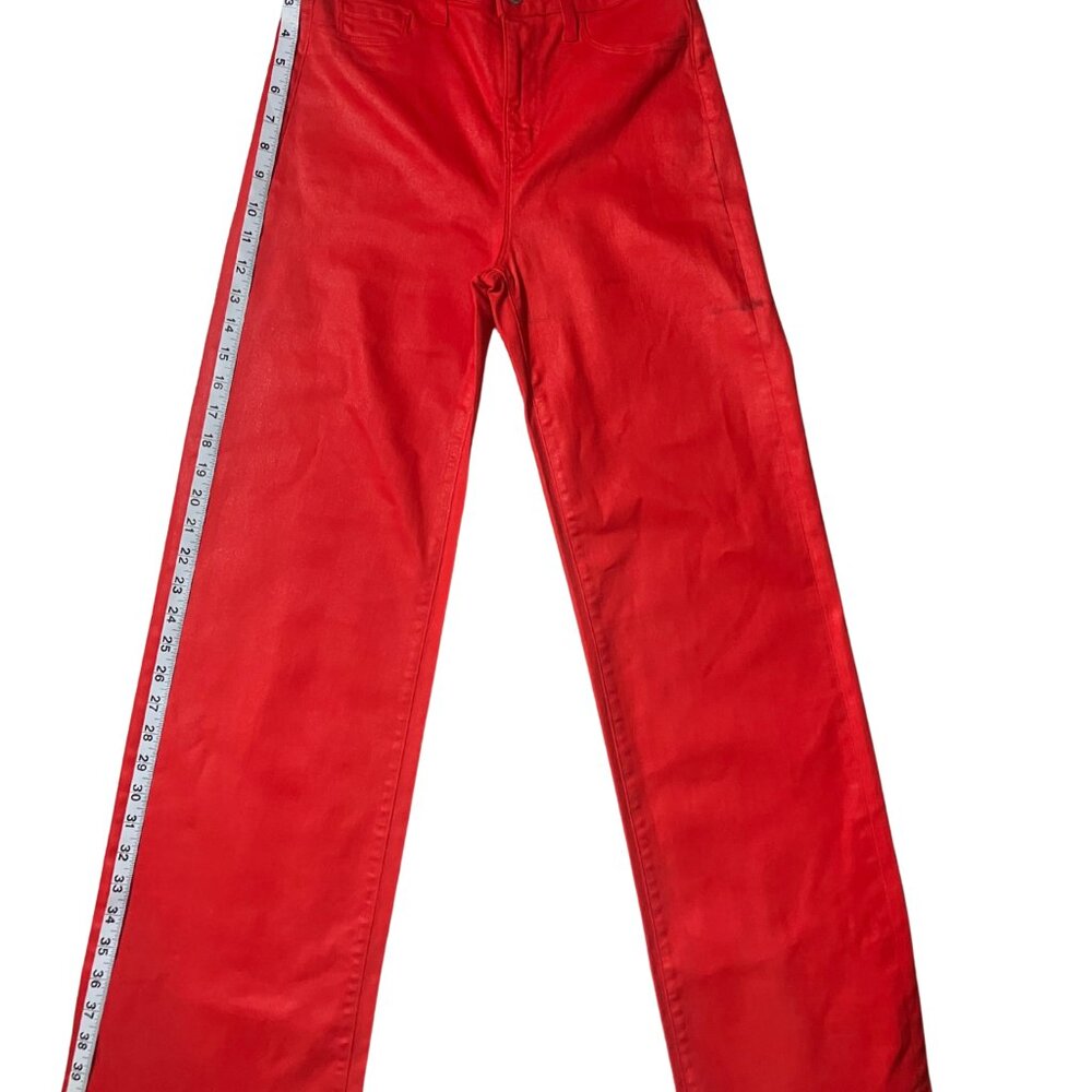 L'AGENCE Red High-Rise Straight Leg Jeans – Size 27 - Picture 10 of 10